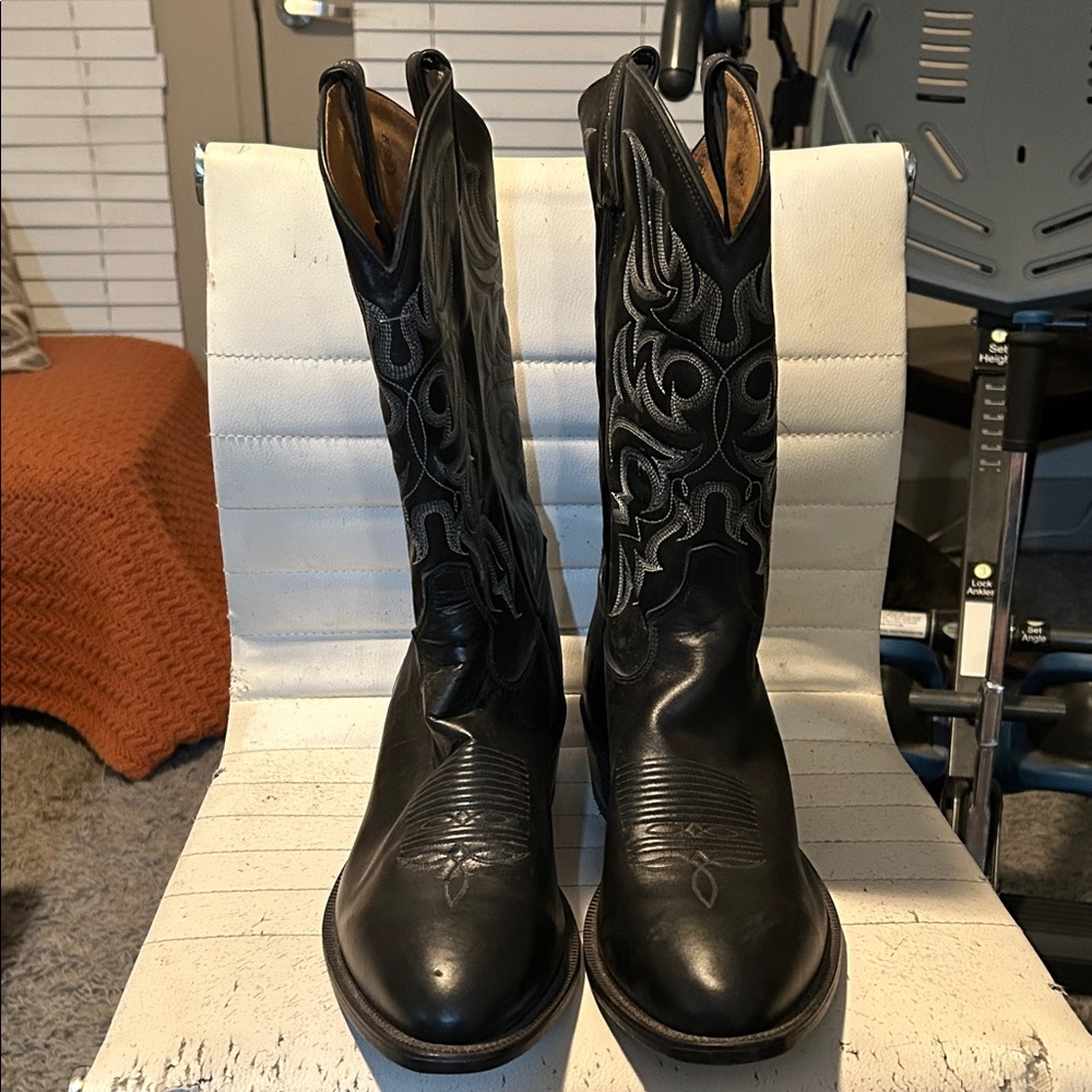 Black Tony Lama Western Cowboy Boots